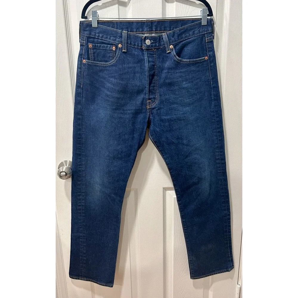 Levi's Men's 501 34x30 Original Straight Fit Jeans - Dark Wash